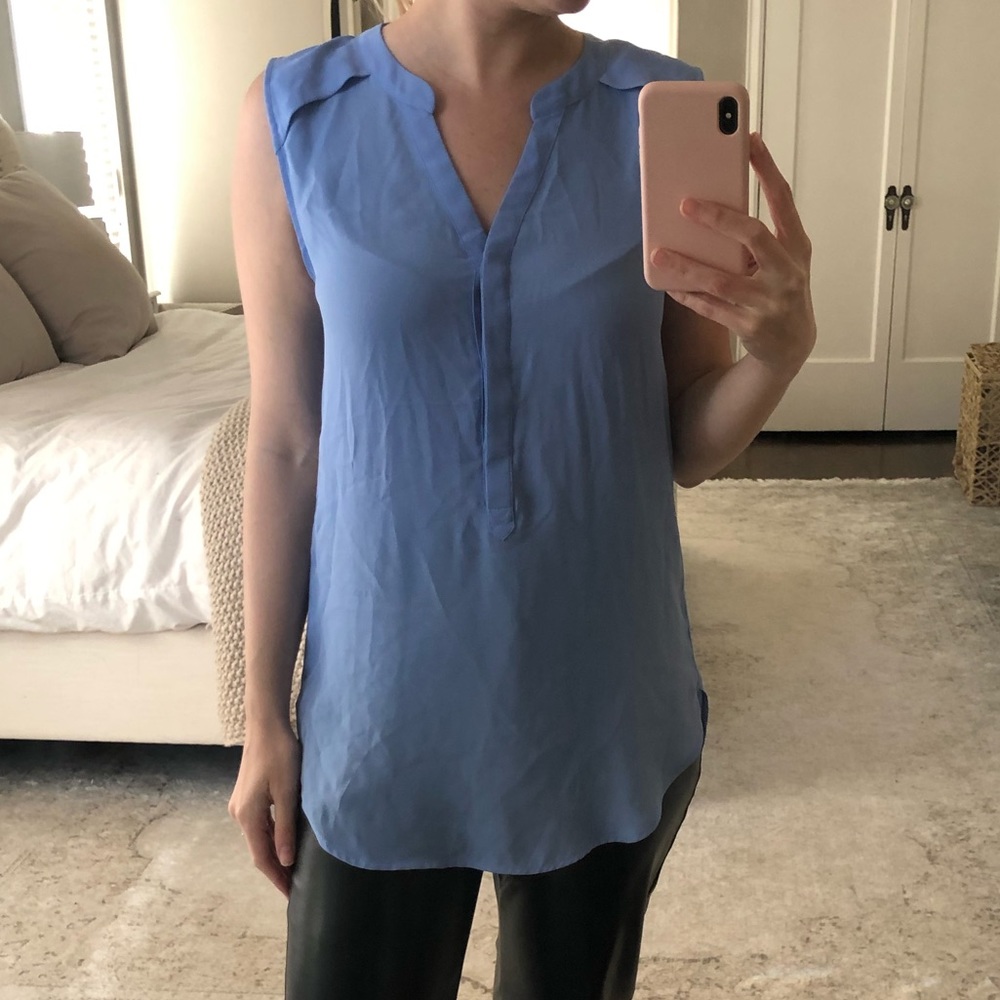 H&M powder blue sleeveless blouse